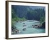 Rafters Along the Middle Fork of the Flathead River, Glacier National Park, Montana, USA-Jamie & Judy Wild-Framed Photographic Print