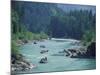 Rafters Along the Middle Fork of the Flathead River, Glacier National Park, Montana, USA-Jamie & Judy Wild-Mounted Photographic Print