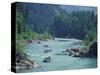 Rafters Along the Middle Fork of the Flathead River, Glacier National Park, Montana, USA-Jamie & Judy Wild-Stretched Canvas