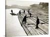 Rafters at Work in the Surrey Commercial Docks, 1930-null-Stretched Canvas