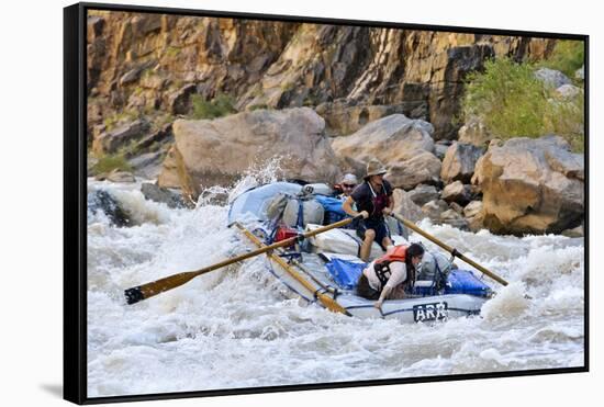 Rafters Going Through Rapids, Grand Canyon National Park, Arizona, USA-Matt Freedman-Framed Stretched Canvas