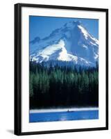 Rafting on Frog Lake, Mt. Hood in Background, Oregon, USA-Janis Miglavs-Framed Premium Photographic Print