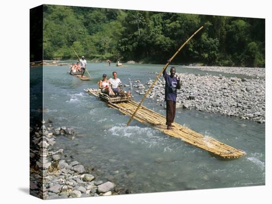 Rafting on Rio Grande, Port Antonio, Jamaica, West Indies, Central America-Sergio Pitamitz-Stretched Canvas