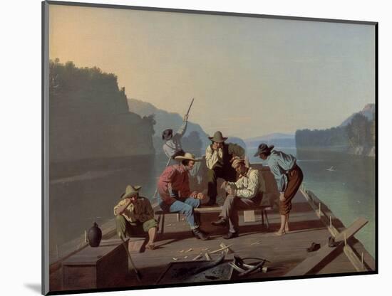 Raftsmen Playing Cards, 1847-George Caleb Bingham-Mounted Giclee Print