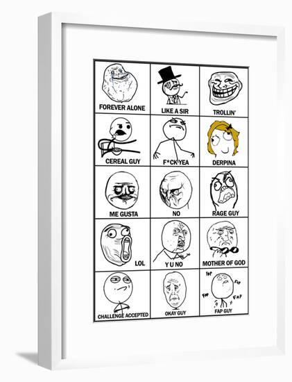 Rage Comics Chart Meme Poster-null-Framed Poster