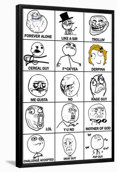 Rage Comics Chart Meme Poster-null-Framed Poster