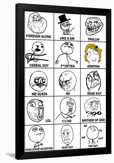 Rage Comics Chart Meme Poster-null-Framed Poster