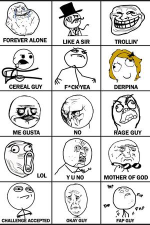 Rage comics, All meme faces, Meme faces