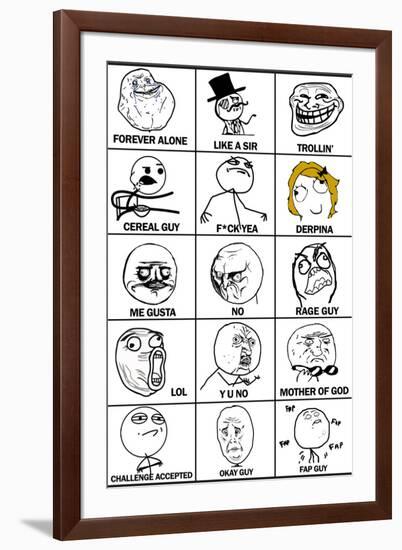 Rage Comics Chart Meme-null-Framed Art Print