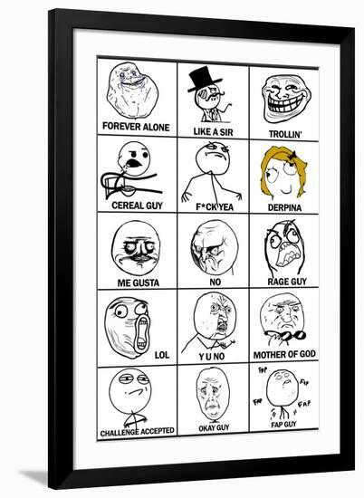 Rage Comics Chart Meme-null-Framed Art Print