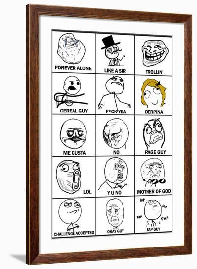 Rage Comics Chart Meme-null-Framed Art Print