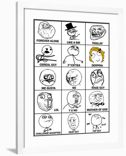 Rage Comics Chart-null-Framed Poster