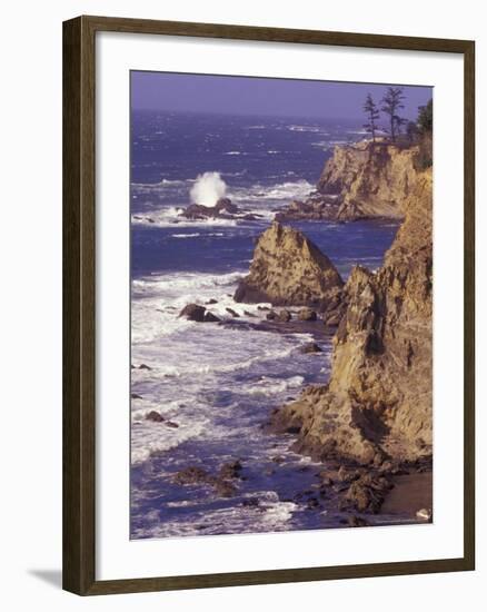 Ragged Coastline near Coos Bay, Oregon, USA-Adam Jones-Framed Photographic Print