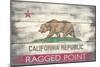 Ragged Point, California - California State Flag - Barnwood Painting-Lantern Press-Mounted Art Print