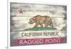 Ragged Point, California - California State Flag - Barnwood Painting-Lantern Press-Framed Art Print