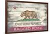 Ragged Point, California - California State Flag - Barnwood Painting-Lantern Press-Framed Art Print