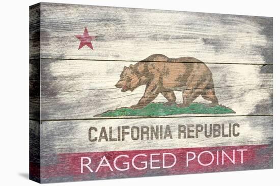 Ragged Point, California - California State Flag - Barnwood Painting-Lantern Press-Stretched Canvas