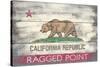 Ragged Point, California - California State Flag - Barnwood Painting-Lantern Press-Stretched Canvas