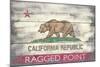 Ragged Point, California - California State Flag - Barnwood Painting-Lantern Press-Mounted Art Print