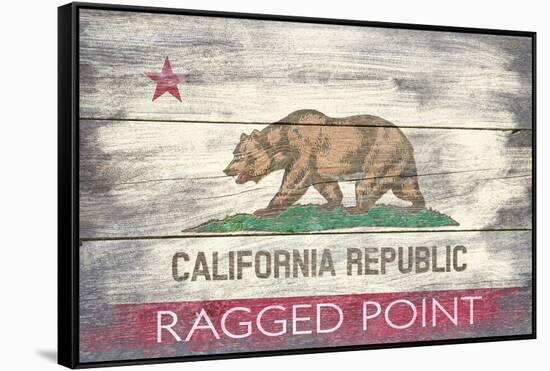 Ragged Point, California - California State Flag - Barnwood Painting-Lantern Press-Framed Stretched Canvas
