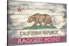 Ragged Point, California - California State Flag - Barnwood Painting-Lantern Press-Stretched Canvas