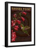 Ragged Point, California - Hummingbird - Mosaic-Lantern Press-Framed Art Print