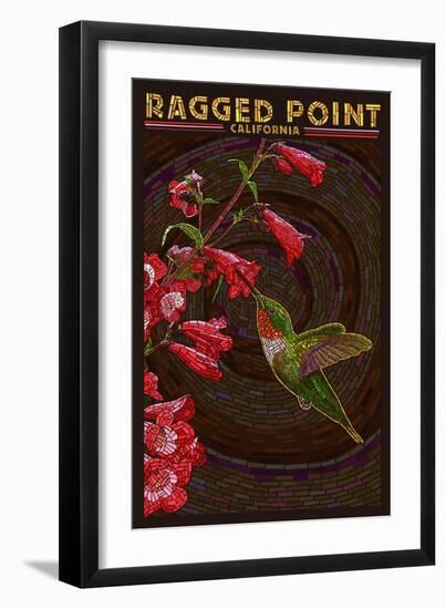 Ragged Point, California - Hummingbird - Mosaic-Lantern Press-Framed Art Print