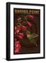Ragged Point, California - Hummingbird - Mosaic-Lantern Press-Framed Art Print