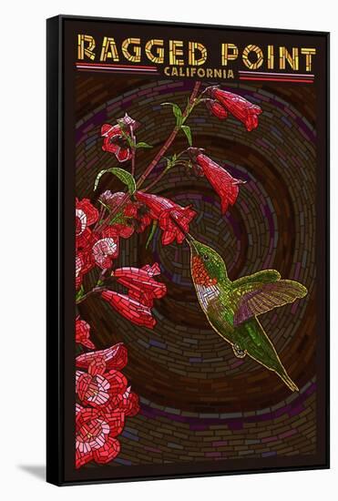 Ragged Point, California - Hummingbird - Mosaic-Lantern Press-Framed Stretched Canvas