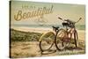 Ragged Point, California - Life is a Beautiful Ride - Beach Cruisers-Lantern Press-Stretched Canvas