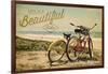 Ragged Point, California - Life is a Beautiful Ride - Beach Cruisers-Lantern Press-Framed Art Print