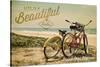 Ragged Point, California - Life is a Beautiful Ride - Beach Cruisers-Lantern Press-Stretched Canvas