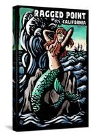 Ragged Point, California - Mermaid - Scratchboard-Lantern Press-Stretched Canvas