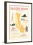 Ragged Point, California - Typography and Icons-Lantern Press-Framed Art Print