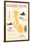 Ragged Point, California - Typography and Icons-Lantern Press-Framed Art Print