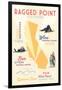 Ragged Point, California - Typography and Icons-Lantern Press-Framed Art Print