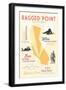 Ragged Point, California - Typography and Icons-Lantern Press-Framed Art Print