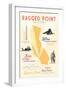 Ragged Point, California - Typography and Icons-Lantern Press-Framed Art Print