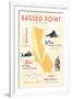 Ragged Point, California - Typography and Icons-Lantern Press-Framed Art Print