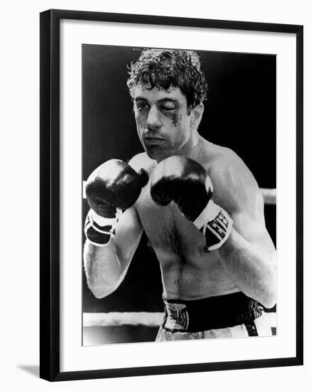 Raging Bull by Martin Scorsese with Robert by Niro, 1980 (b/w photo)-null-Framed Photo