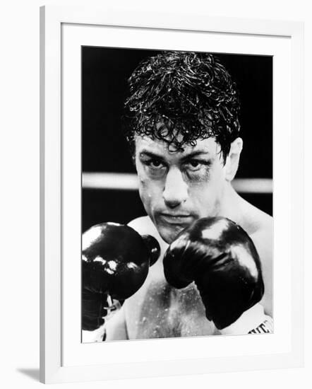 Raging Bull by Martin Scorsese with Robert by Niro, 1980 (b/w photo)-null-Framed Photo