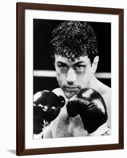 Raging Bull by Martin Scorsese with Robert by Niro, 1980 (b/w photo)-null-Framed Photo