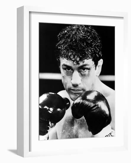 Raging Bull by Martin Scorsese with Robert by Niro, 1980 (b/w photo)-null-Framed Photo