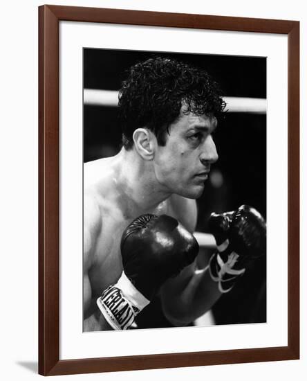 Raging Bull by Martin Scorsese with Robert by Niro, 1980 (b/w photo)-null-Framed Photo