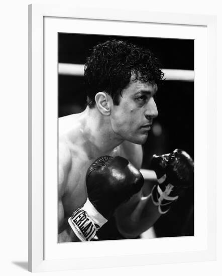 Raging Bull by Martin Scorsese with Robert by Niro, 1980 (b/w photo)-null-Framed Photo