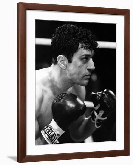 Raging Bull by Martin Scorsese with Robert by Niro, 1980 (b/w photo)-null-Framed Photo