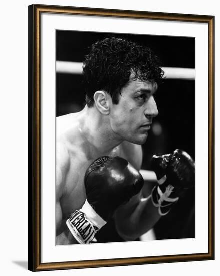 Raging Bull by Martin Scorsese with Robert by Niro, 1980 (b/w photo)-null-Framed Photo