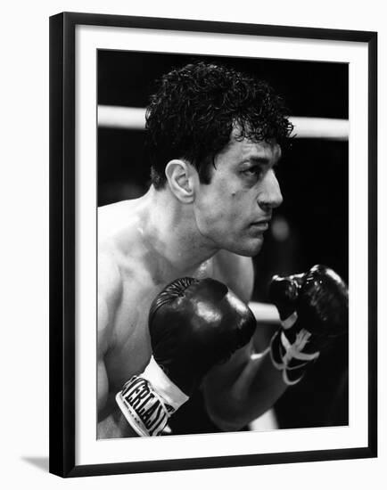 Raging Bull by Martin Scorsese with Robert by Niro, 1980 (b/w photo)-null-Framed Photo