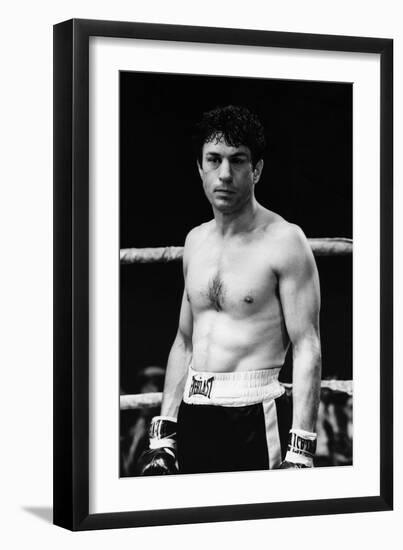 Raging Bull by Martin Scorsese with Robert by Niro, 1980 (b/w photo)-null-Framed Photo