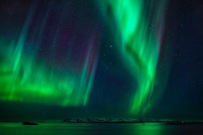 Aurora Borealis or Northern Lights, Stykkisholmur, Snaefellsnes Peninsula, Iceland